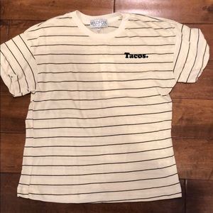 Striped tee with wore tacos on it. New with tags